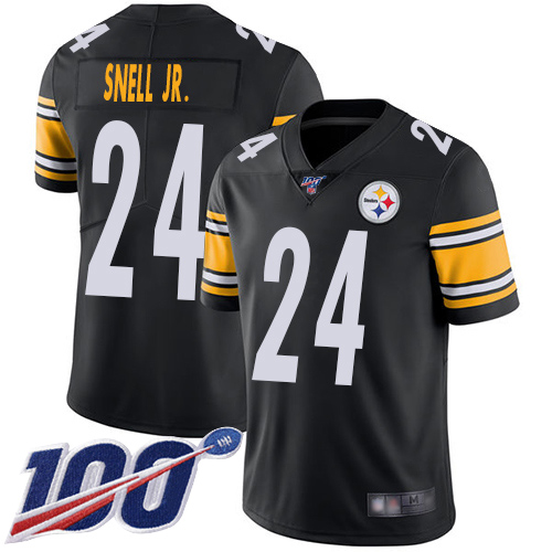 Men Pittsburgh Steelers Football 24 Limited Black Benny Snell Jr. Home 100th Season Vapor Untouchable Nike NFL Jersey